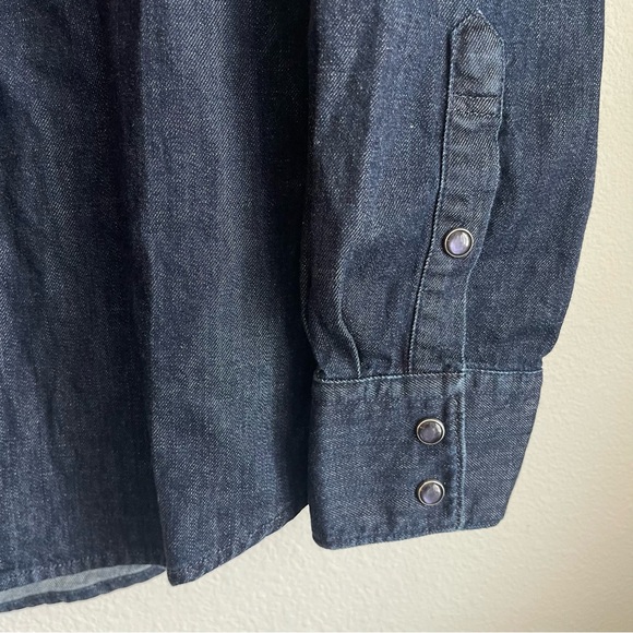 Goodlife Brand Button Down Long Sleeve Western Denim Indigo Shirt - Picture 4 of 7